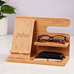 Personalized Wooden Office Organizer Stand