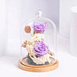 ورد دائم بنفسجي للأم مع كيك بتلات السعادة