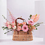 سلة روز و جربيرا وردية للأم