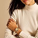 Fossil Gold Tone Watch And Bracelet Gift Set for Her