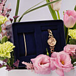 Fossil Gold Tone Watch And Bracelet Gift Set for Her