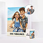 Fav Siblings Caricature and Mug Set