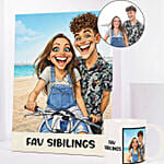 Fav Siblings Caricature and Mug Set