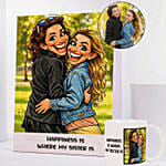 Happiness is Where My Sister Is Caricature and Mug Set