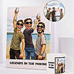 Legends in the Making Caricature and Mug Set