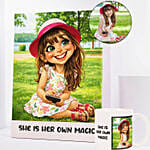 She is Her Own Magic Caricature and Mug Set