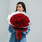 باقة ورد ماجستك | 50 وردة حمراء