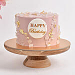 كيكة ميلاد مع باقة ورود توليب