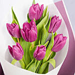 7 Purple Tulips Bouquet