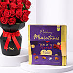 Red Velvet Whispers Of Roses With Cadbury Chocolates 400g