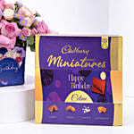 Birthday Rose Arrangement With Cadbury Chocolates 400g