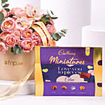 Elegant Peach Rose Bloom Box With Cadbury Chocolates 200g