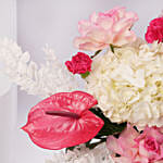 Blushing Blossom Arrangement in Glass Vase