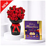 Red Velvet Whispers Of Roses With Cadbury Chocolates 400g