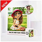 She is Her Own Magic Caricature and Mug Set