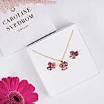 Caroline Svedbom Swarovski Crystals Dark Rose Jewllery Set