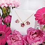 Caroline Svedbom Swarovski Crystals Dark Rose Jewllery Set