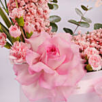 Mothers Day Heart Shaped Pink Babys Breath Arrangement