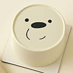 Cute White Bear Celebration Fudge Cake Half KG