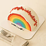 Happy Birthday Rainbow Theme Red Velvet Cake 1 KG
