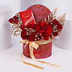 Luxury Red Roses and Lindt Chocolate Box