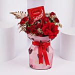 Romantic Red Rose Bouquet with Lindt Chocolates
