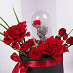 Elegant Rose Arrangement with Teddy Dome