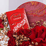 Luxury Red Roses and Lindt Chocolate Box