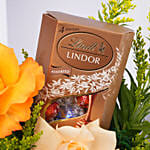 Premium Floral Arrangement with Lindt Chocolates