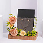 Cerruti 1881 Gold Plated Ring Necklace and Earrings Gift Tray for Her