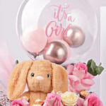 New Born Girl Bloom Hug Box