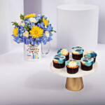 Best Dad Mug Arrangement with Cupcakes