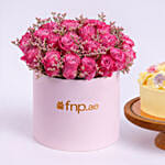 Luxury Roses And Cream Cake Combo