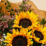 Mesmerising Sunflowers Beautifully Tied Bouquet