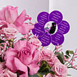 Premium Pink Rose Arrangement With Affirmation Topper