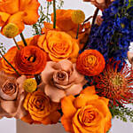 Sunset Ranunculus And Rose Floral Box Gift