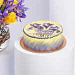 Iris Flower and Birthday Chocolate Cake
