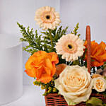 Bunny Peach Floral Basket