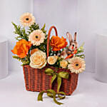 Bunny Peach Floral Basket