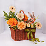 Bunny Peach Floral Basket