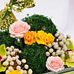 Dubai Chocolate Cake Half Kg With Flowers Arrangement
