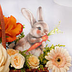 Bunny Peach Floral Basket