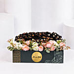 Blush Roses And Stuffed Dates Gift Box