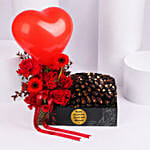 Personalised Red Roses And Dates Box