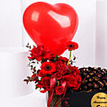 Personalised Red Roses And Dates Box