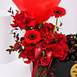 Personalised Red Roses And Dates Box