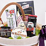 Cheese Salami and Condiments Basket