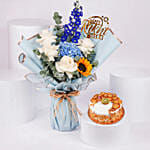 Rakhi Special Vanilla Cake With Flowers