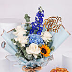 Rakhi Special Vanilla Cake With Flowers