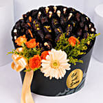 Orange Roses And Dates Gift Box